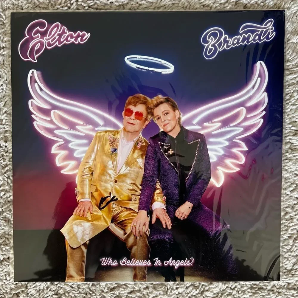 Elton John signed Vinyl. Elton John/Brandi Carlile “Who Believes In Angels?”